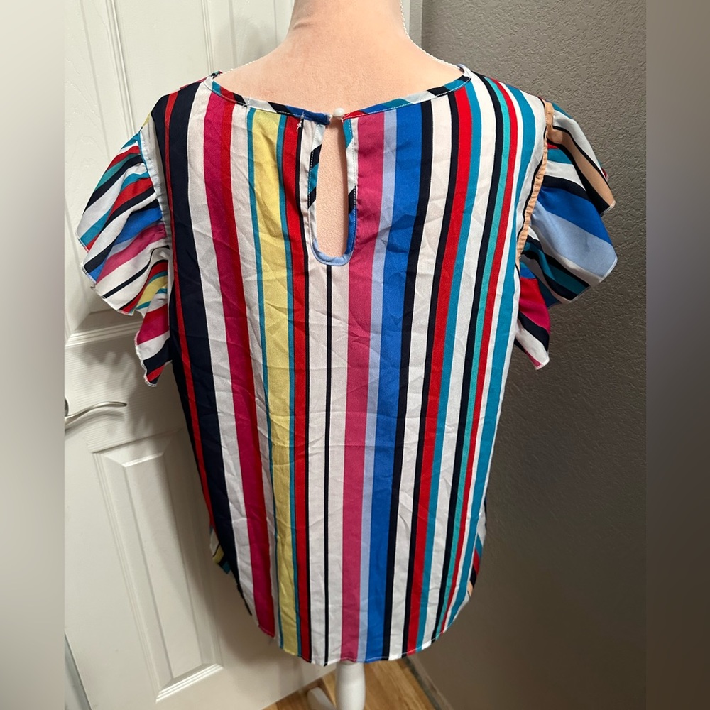 Rainbow Ruffle Sleeve Top - Picture 3 of 7